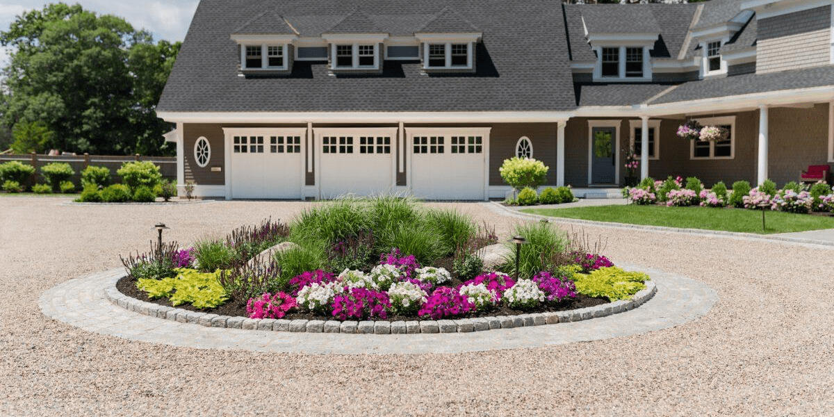 Driveway landscaping on sale